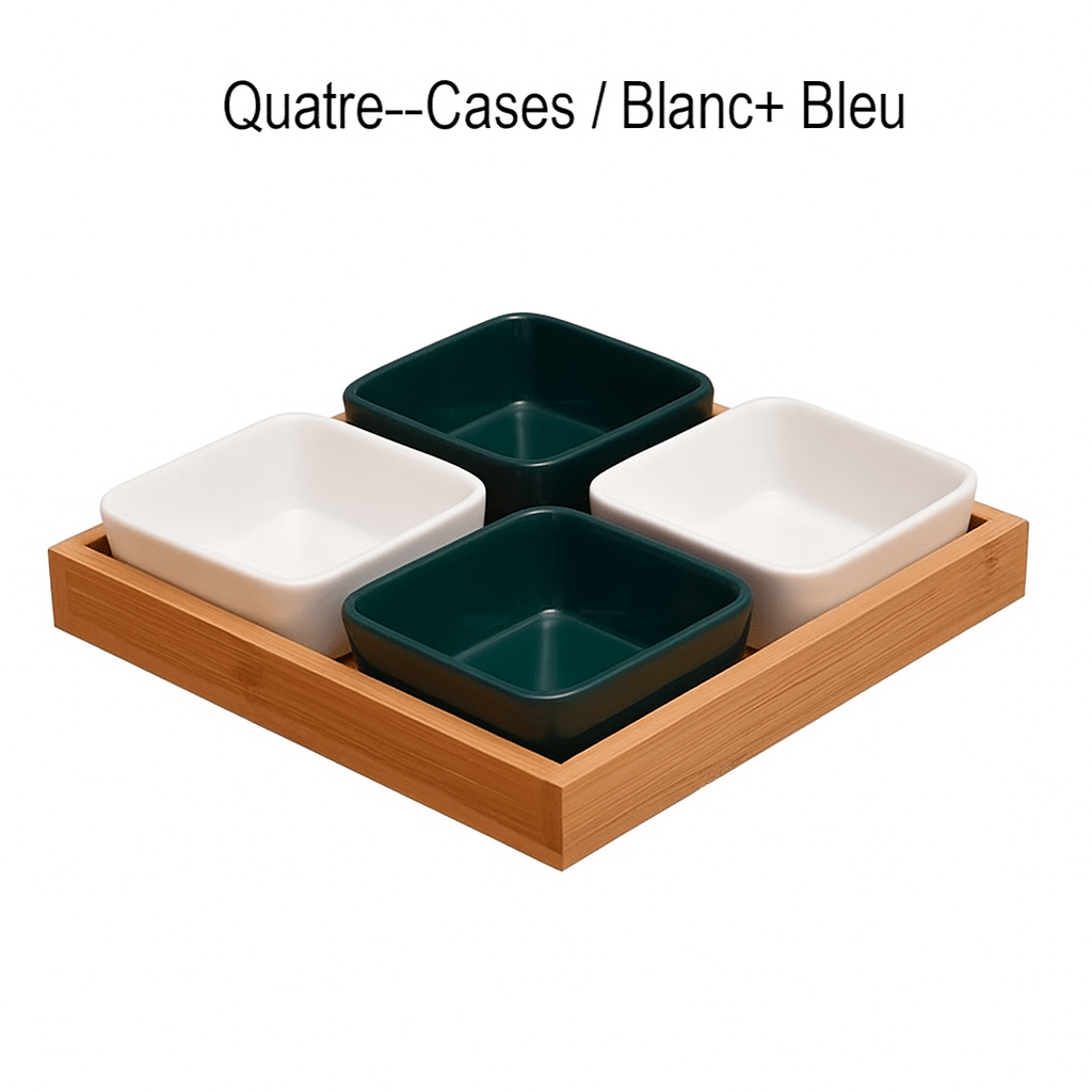 Plateau de présentation en bambou & céramique