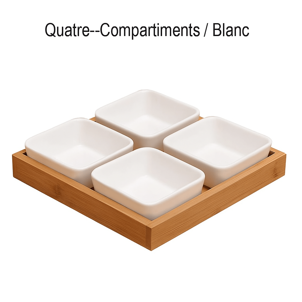 Plateau de présentation en bambou & céramique