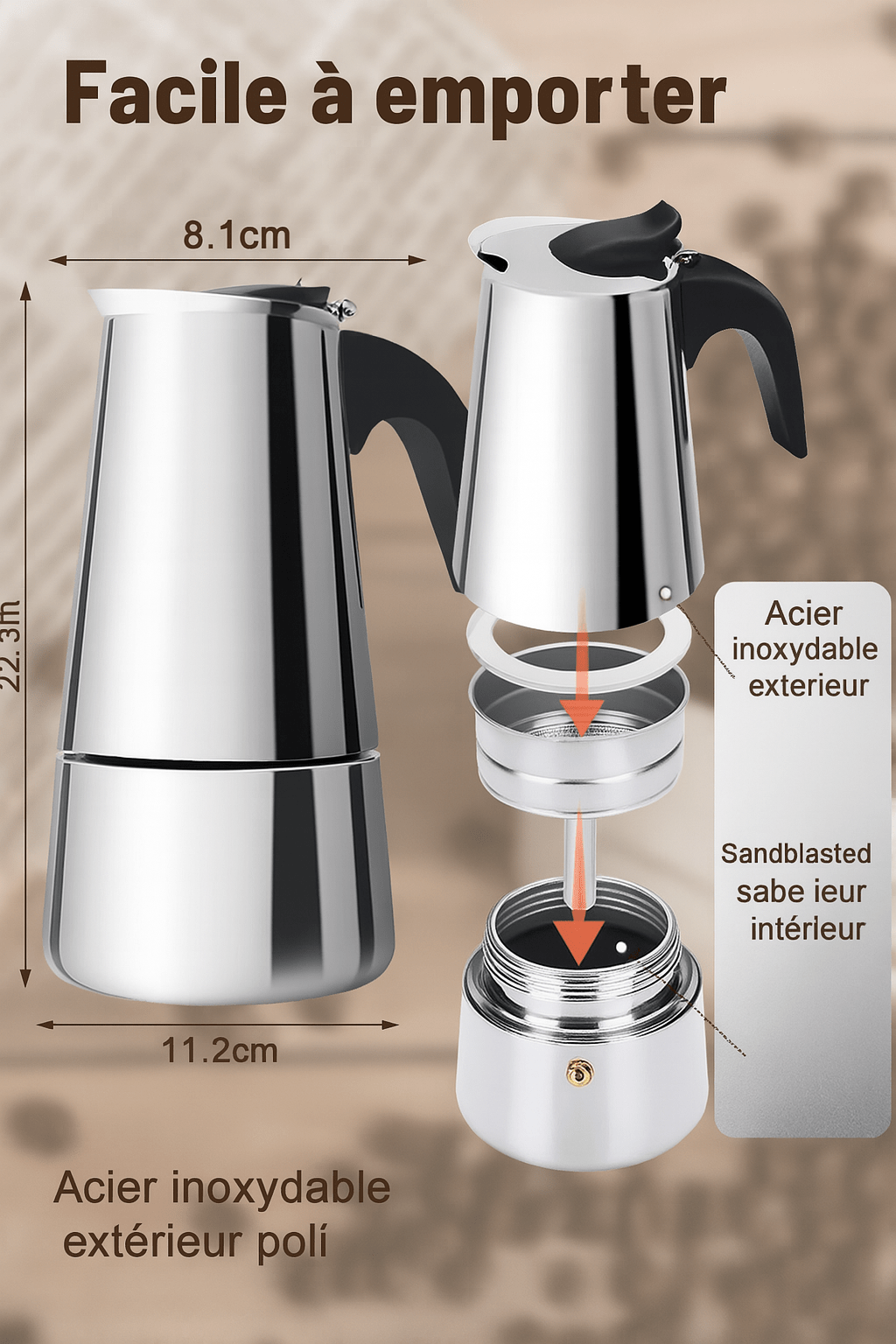 Cafetière Italienne Moka  – Compatible Induction