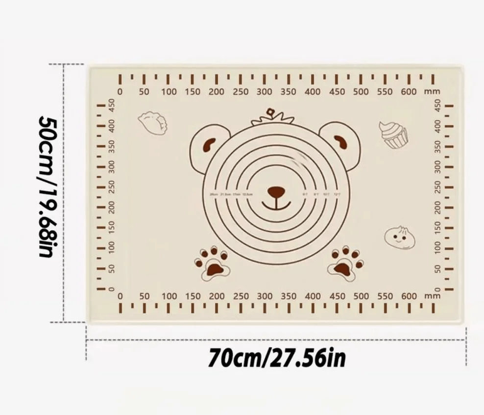 Tapis de Pâtisserie Antidérapant et Antiadhésif Motif - Ours