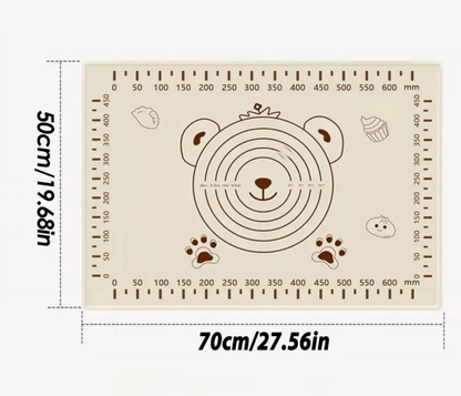 Tapis de Pâtisserie Antidérapant et Antiadhésif Motif - Ours