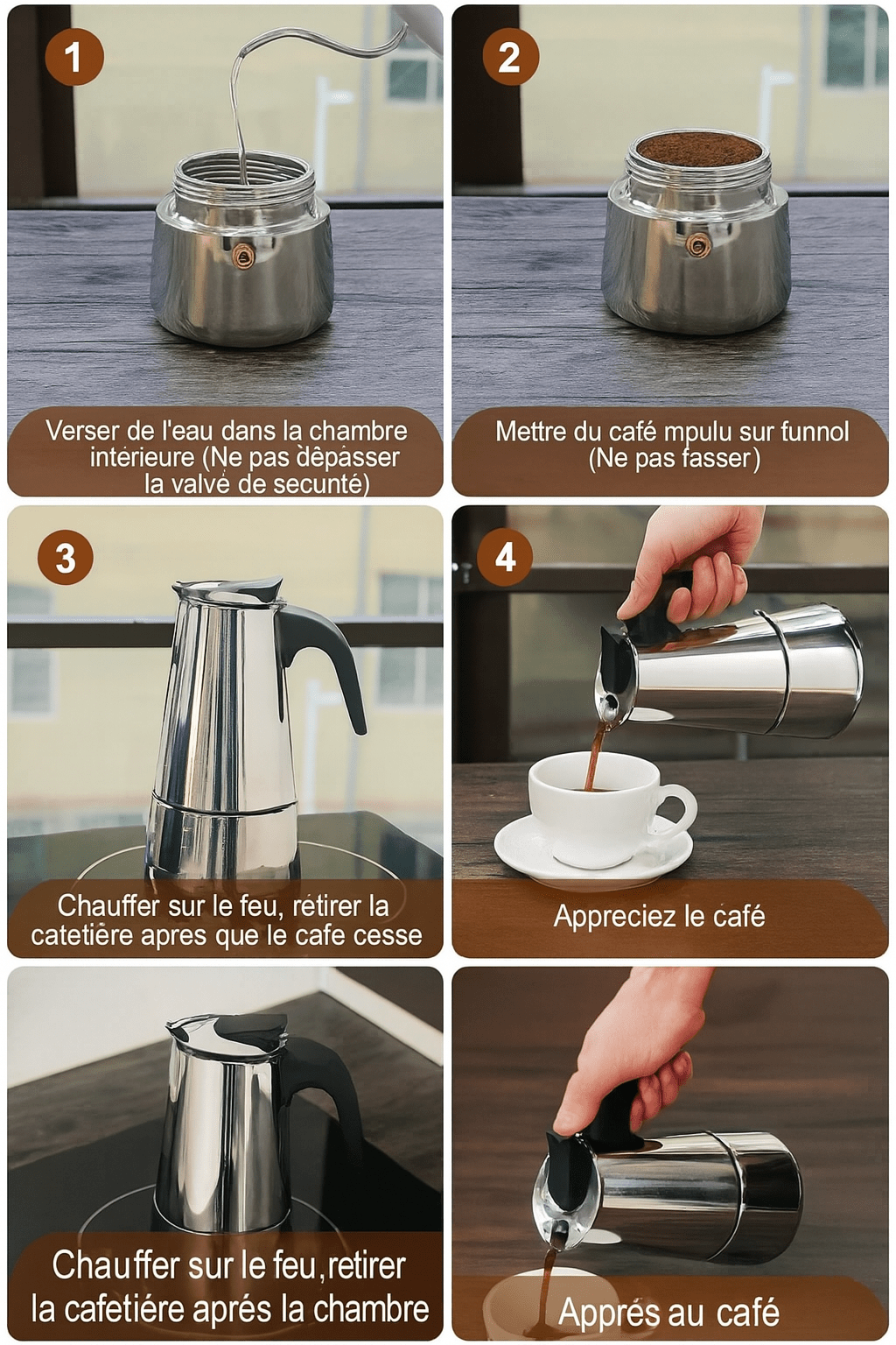 Cafetière Italienne Moka  – Compatible Induction