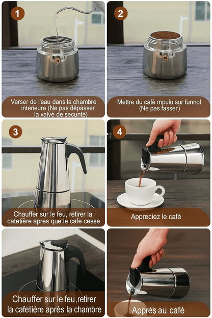 Cafetière Italienne Moka  – Compatible Induction