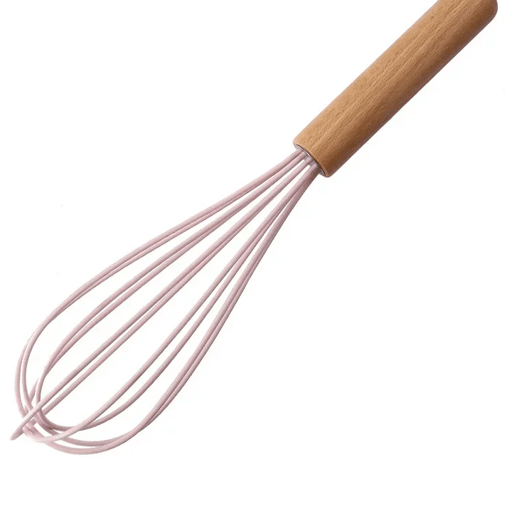 Fouet Pastel en Silicone avec Manche en Bois