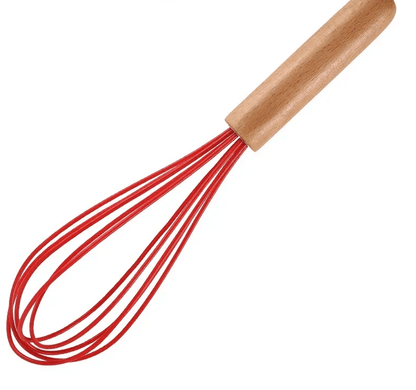 Fouet Pastel en Silicone avec Manche en Bois