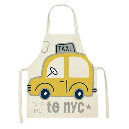 Tablier Enfant Camion et Engins – Coton Lin Coloré