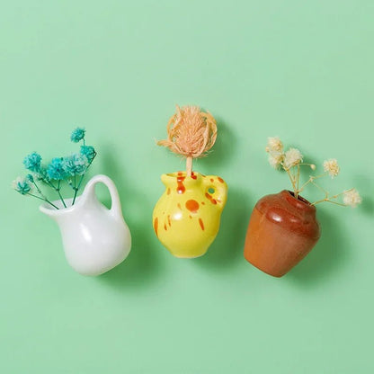 Mini vases magnétiques décoratifs – Fleurs & charme naturel pour réfrigérateur