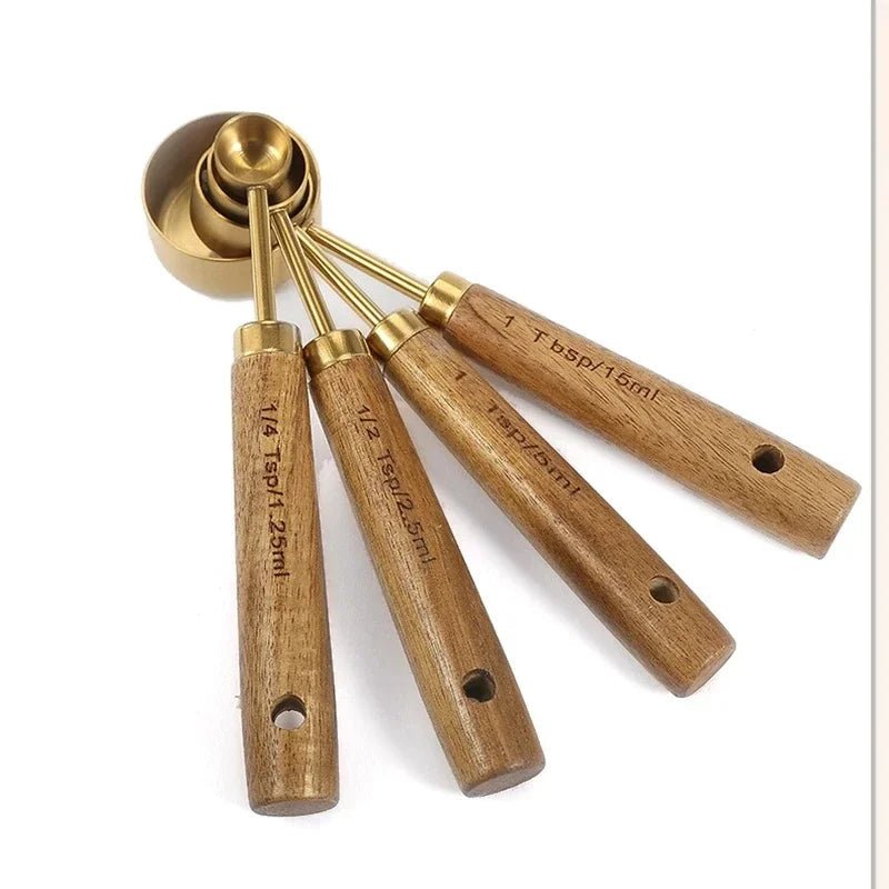 Set de Cuillères Doseuses Bois et Laiton