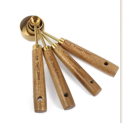Set de Cuillères Doseuses Bois et Laiton