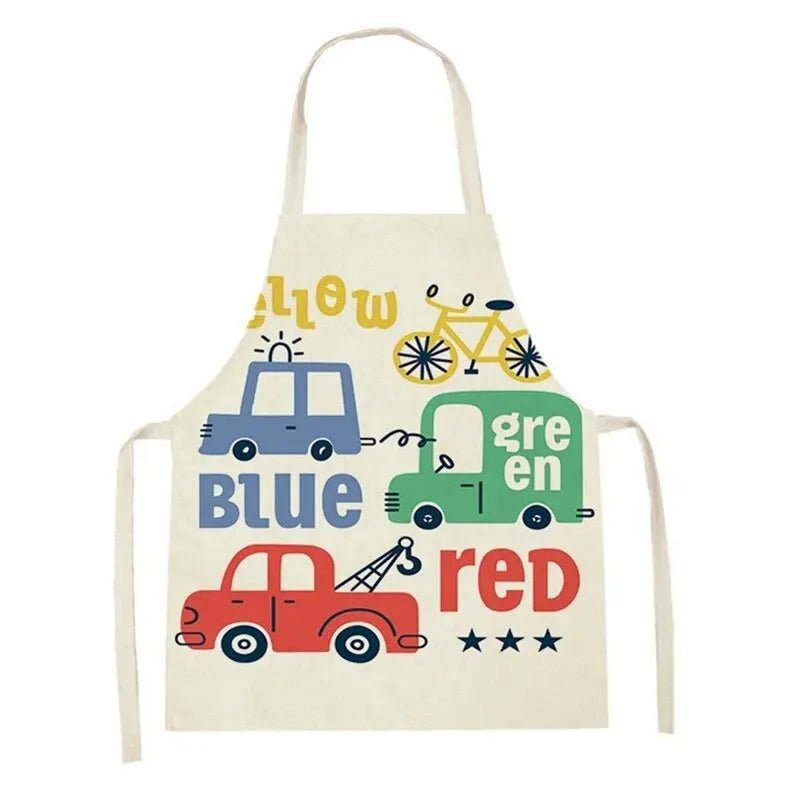 Tablier Enfant Camion et Engins – Coton Lin Coloré