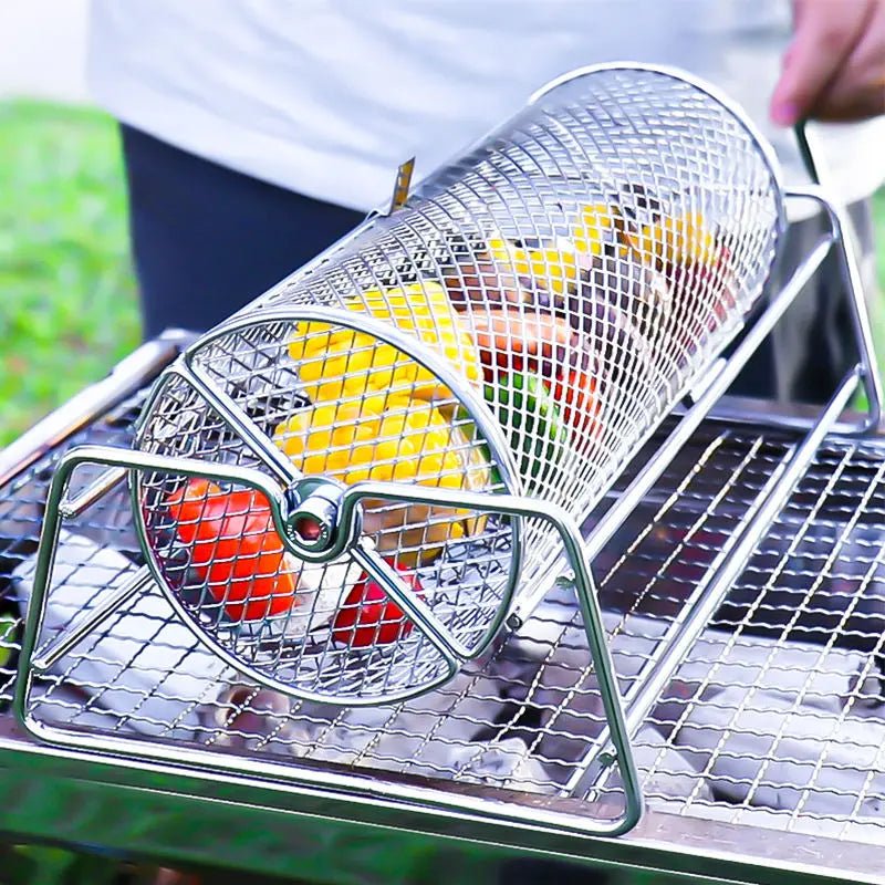 Panier Rotatif BBQ en Acier Inoxydable