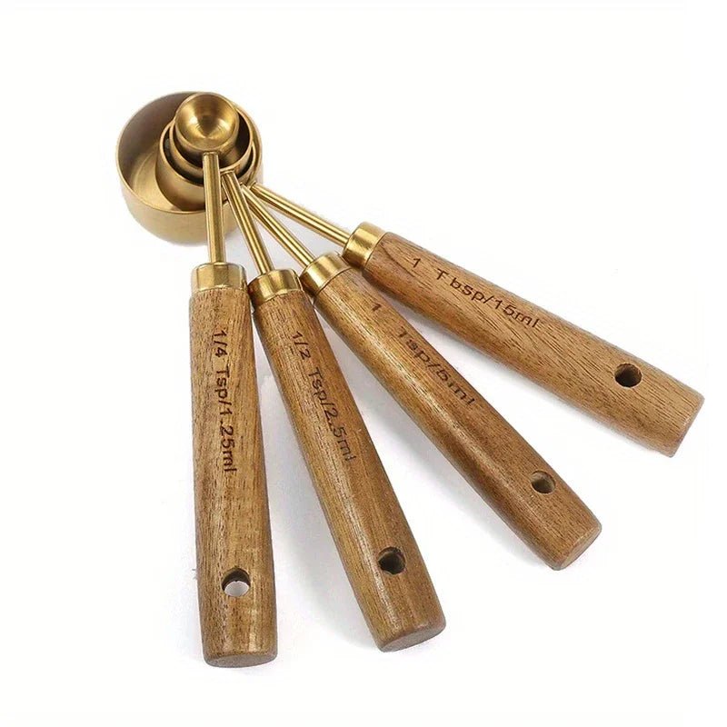 Set de Cuillères Doseuses Bois et Laiton