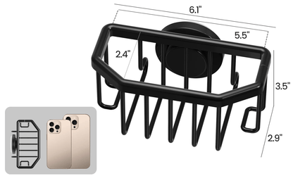Porte-éponge mural avec ventouse – Support de rangement aluminium étanche