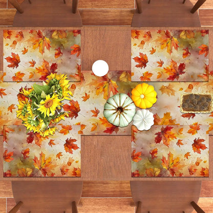 Set de 4 Sets de Table Feuilles d’Érable Automne