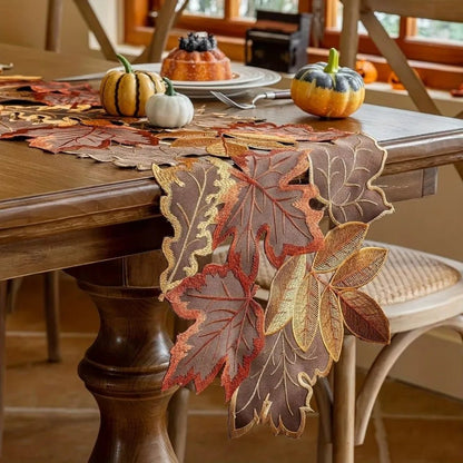 Chemin de Table Automne Marron Feuilles d’Érable