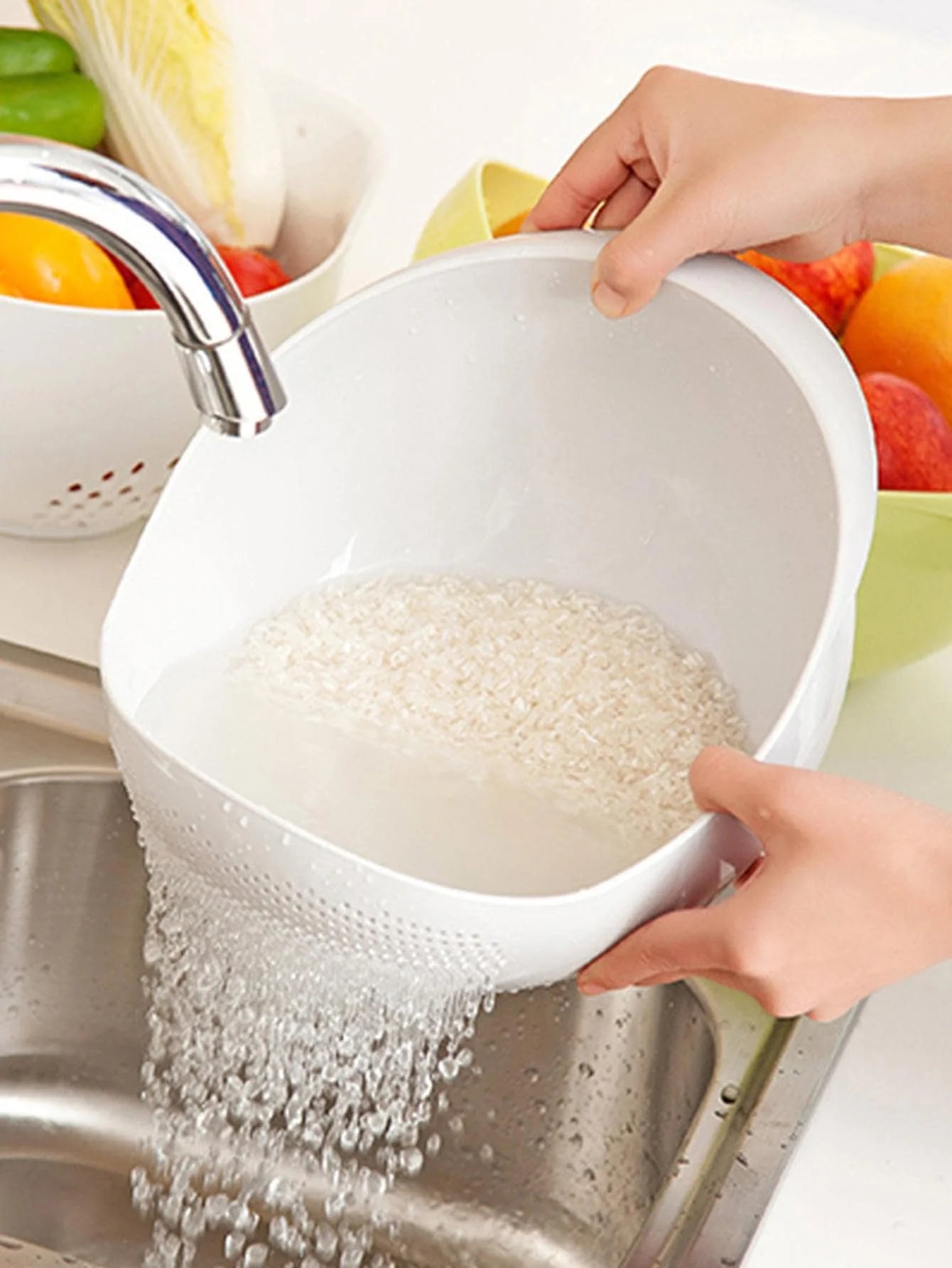 Panier Égouttoir – Lavage Riz, Fruits & Légumes