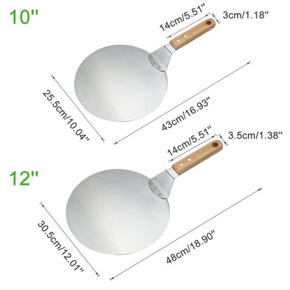 Pelle à pizza inox avec manche en bois