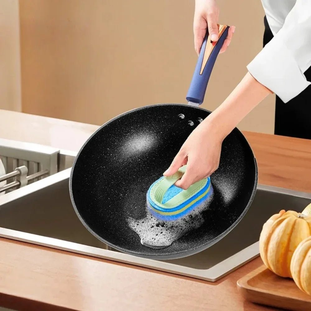 Brosse-Éponge Multifonction Compacte – Nettoyage Cuisine