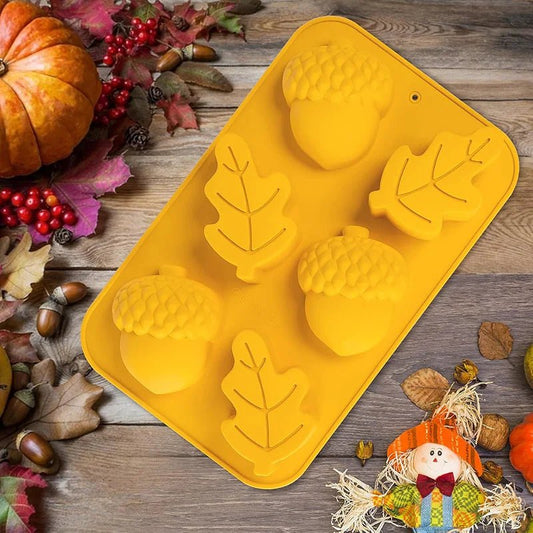 Moule Silicone fruit du chêne et Feuilles
