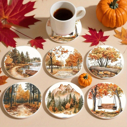 Sous-verres en bois automne artistique