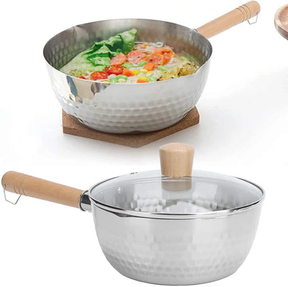 Casseroles Inoxidable et manche en  Bois