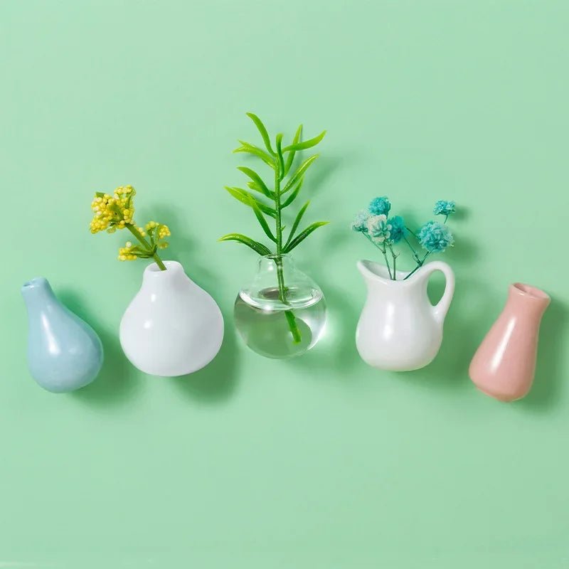 Mini vases magnétiques décoratifs – Fleurs & charme naturel pour réfrigérateur