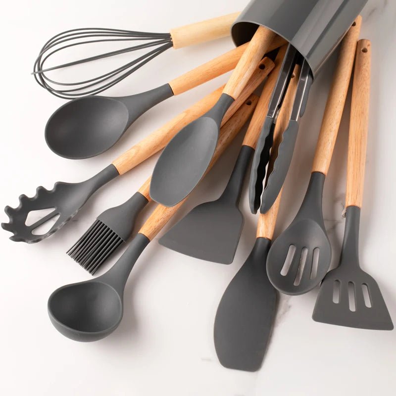 Set d’Ustensiles de Cuisine Gris Anthracite