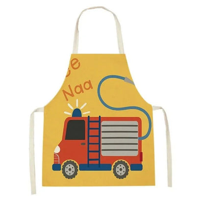 Tablier Enfant Camion et Engins – Coton Lin Coloré
