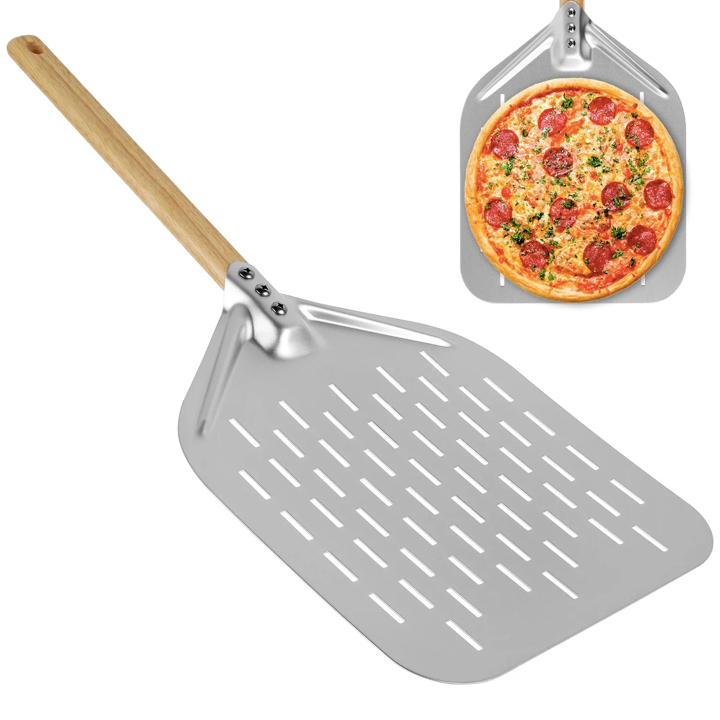 Pelle à pizza en aluminium – manche bois.