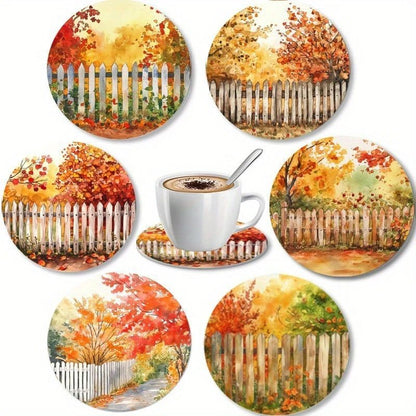 Sous-verres en bois automne artistique