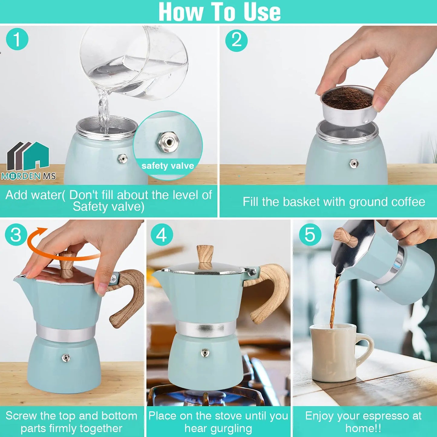 Cafetière Moka au design octogonal - Boutique Cuisine AZ