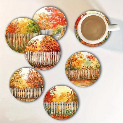 Sous-verres en bois automne artistique