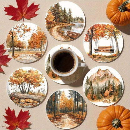 Sous-verres en bois automne artistique