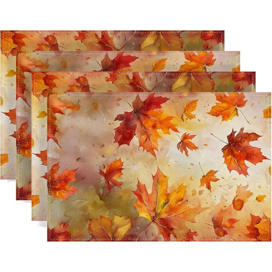 Set de 4 Sets de Table Feuilles d’Érable Automne