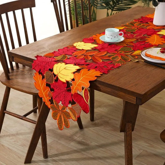 Chemin de Table Automne Marron Feuilles d’Érable