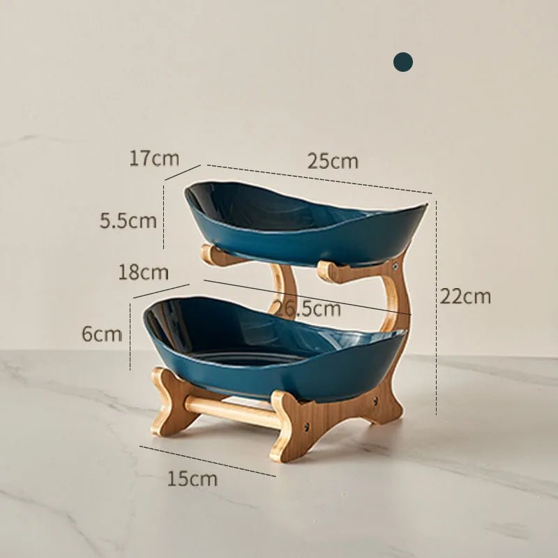 Présentoir à fruits en bambou  – Support moderne pour cuisine