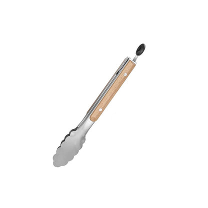 Pinces Barbecue en Acier Inoxydable et Poignée Chêne