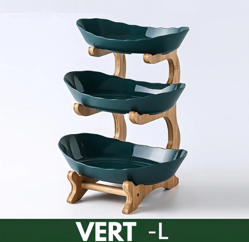 Présentoir à fruits en bambou  – Support moderne pour cuisine