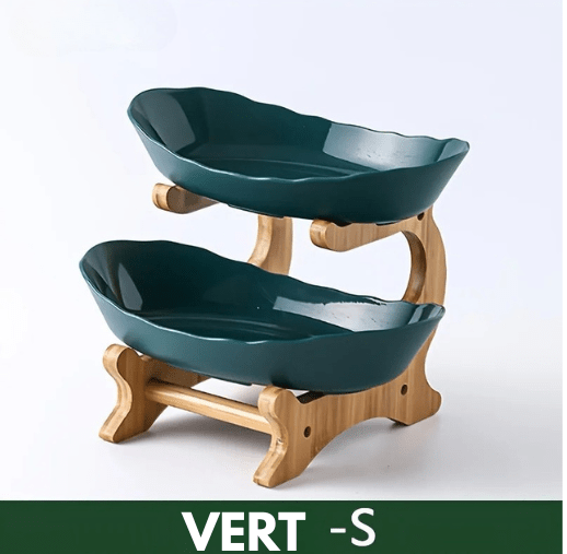 Présentoir à fruits en bambou  – Support moderne pour cuisine