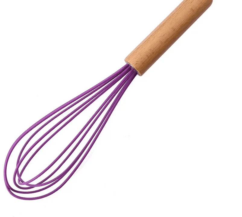 Fouet Pastel en Silicone avec Manche en Bois