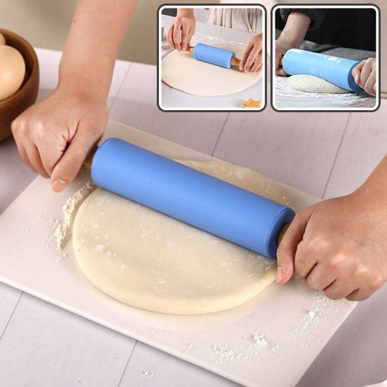 Rouleau en silicone et poignées en bois