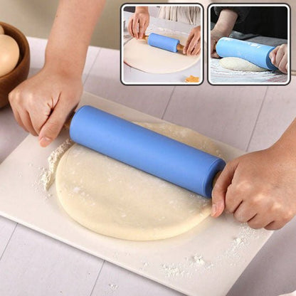 Rouleau en silicone et poignées en bois