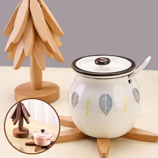 Dessous de Plat Arbre en Noyer -Protection Thermique