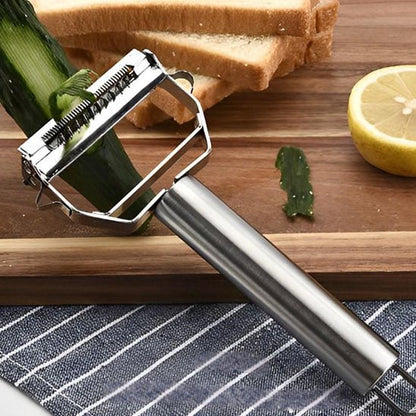 Éplucheur Inox 3-en-1 : L'outil indispensable en cuisine!