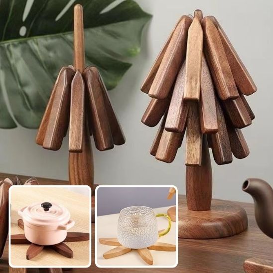 Dessous de Plat Arbre en Noyer -Protection Thermique