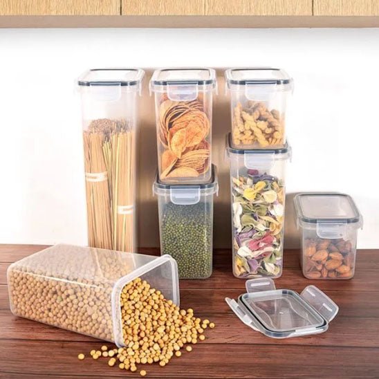 Coffret 7 Bocaux Hermétiques Empilables Sans BPA avec Étiquettes et Stylo