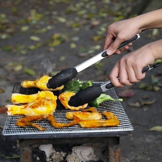 Pince de Cuisine BBQ Multifonction en Acier et Silicone - Boutique Cuisine AZ